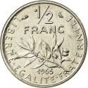 1/2 Franc 1965-2001, KM# 931.1, France