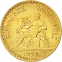 1 Franc 1920-1927, KM# 876, France