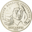 100 Francs 1991, KM# 996, France, 395th Anniversary of Birth of René Descartes