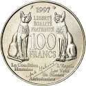 100 Francs 1997, KM# 1188, France, Transfer of Andre Malraux's Ashes to the Panthéon
