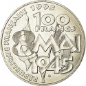100 Francs 1995, KM# 1116.1, France, 50th Anniversary of WWII End, Peace
