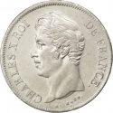5 Francs 1827-1830, KM# 728, France, Charles X