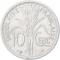 10 Centimes 1945, KM# 28, French Indochina, Beaumont-le-Roger Mint: with mintmark B