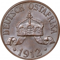 1 Heller 1904-1913, KM# 7, German East Africa (Tanganyika), William II