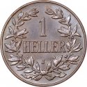 1 Heller 1904-1913, KM# 7, German East Africa (Tanganyika), William II