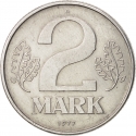 2 Mark 1972-1990, KM# 48, Germany, Democratic Republic (DDR)