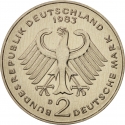 2 Deutsche Mark 1969-1987, KM# 124, Germany, Federal Republic, Anniversary of the Federal Republic of Germany, 20th Anniversary of the West Germany