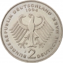 2 Deutsche Mark 1988-2001, KM# 170, Germany, Federal Republic, Anniversary of the Federal Republic of Germany, 40th Anniversary of the Deutsche Mark