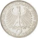 2 Deutsche Mark 1957-1971, KM# 116, Germany, Federal Republic, Max Planck