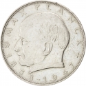 2 Deutsche Mark 1957-1971, KM# 116, Germany, Federal Republic, Max Planck