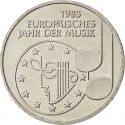 5 Deutsche Mark 1985, KM# 162, Germany, Federal Republic, European Year of Music