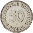 50 Pfennig 1950-2001, KM# 109, Germany, Federal Republic