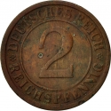 2 Rentenpfennig 1923-1924, KM# 31, Germany, Weimar Republic