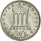 20 Drachmai 1976-1980, KM# 120, Greece, Type A: triangle in the pediment