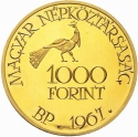 1000 Forint 1967, KM# 581, Hungary, 85th Anniversary of Birth of Zoltán Kodály