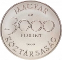 3000 Forint 2000, KM# 746, Hungary, Endangered Wildlife, European Beaver