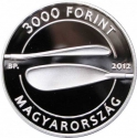 3000 Forint 2012, KM# 842, Hungary, London 2012 Summer Olympics, Canoeing