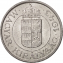 2 Pengő 1941-1943, KM# 522, Hungary, Miklós Horthy