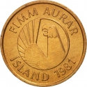 5 Aurar 1981, KM# 24, Iceland