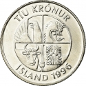 10 Kronur 1996-2008, KM# 29.1a, Iceland