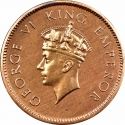 1/4 Anna 1938-1940, KM# 530, India, British (British Raj), George VI