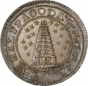 1/2 Pagoda 1808-1812, KM# 353, Madras Presidency