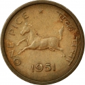 1 Pice 1950-1955, KM# 1, India, Republic