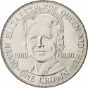 1 Crown 1980, KM# 68, Isle of Man, Elizabeth II, 80th Anniversary of Birth of the Queen Mother