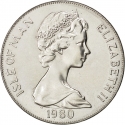 1 Crown 1980, KM# 68, Isle of Man, Elizabeth II, 80th Anniversary of Birth of the Queen Mother
