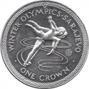 1 Crown 1984, KM# 117, Isle of Man, Elizabeth II, Sarajevo 1984 Winter Olympics, Figure Skating
