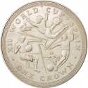 1 Crown 1982, KM# 93, Isle of Man, Elizabeth II, 1982 Football (Soccer) World Cup in Spain, Football Game I