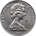 1 Crown 1983, KM# 103, Isle of Man, Elizabeth II, 200th Anniversary of Manned Flight,  Montgolfier Brothers' Balloon