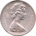1 Crown 1970, KM# 18a, Isle of Man, Elizabeth II, Cats, Manx Cat
