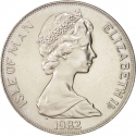 1 Crown 1982, KM# 96, Isle of Man, Elizabeth II, Manx Maritime Heritage, Mayflower and Myles Standish