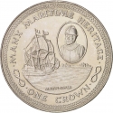 1 Crown 1982, KM# 96, Isle of Man, Elizabeth II, Manx Maritime Heritage, Mayflower and Myles Standish