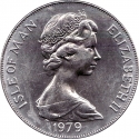 1 Crown 1979, KM# 49, Isle of Man, Elizabeth II, Millennium of Tynwald, British Man-of-war and Soldier