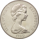 1 Crown 1980, KM# 66, Isle of Man, Elizabeth II, 1980 Olympic Games, Moscow 1980 Summer Olympics