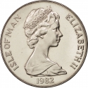1 Crown 1982, KM# 91, Isle of Man, Elizabeth II, 1982 Football (Soccer) World Cup in Spain, World Cup Trophy