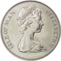 25 Pence 1975, KM# 31, Isle of Man, Elizabeth II, Cats, Manx Cat