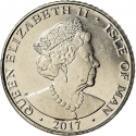 5 Pence 2017-2021, KM# 1580, Isle of Man, Elizabeth II