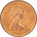 1/2 Penny 1977, KM# 40, Isle of Man, Elizabeth II, Food and Agriculture Organization (FAO), Food For All