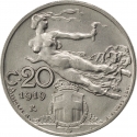20 Centesimi 1908-1935, KM# 44, Italy, Victor Emmanuel III