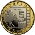 5 Euro 2022, Italy, Great Italian Artists, Alberto Sordi