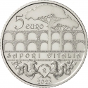 5 Euro 2023, KM# 500, Italy, Italian Food and Wine Culture, Lazio - Frascati and Amatriciana