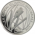 5 Euro 2005, KM# 256, Italy, Torino 2006 Winter Olympics, Ski Jumping