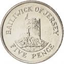 5 Pence 1998-2016, KM# 105, Jersey, Elizabeth II