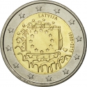 2 Euro 2015, KM# 172, Latvia, 30th Anniversary of the Flag of Europe