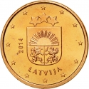 1 Euro Cent 2014-2024, KM# 150, Latvia