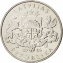 1 Lats 2006, KM# 73, Latvia, Limited Edition 1 Lats, Ligo Wreath