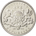 1 Lats 2004, KM# 67, Latvia, Limited Edition 1 Lats, Mushroom
